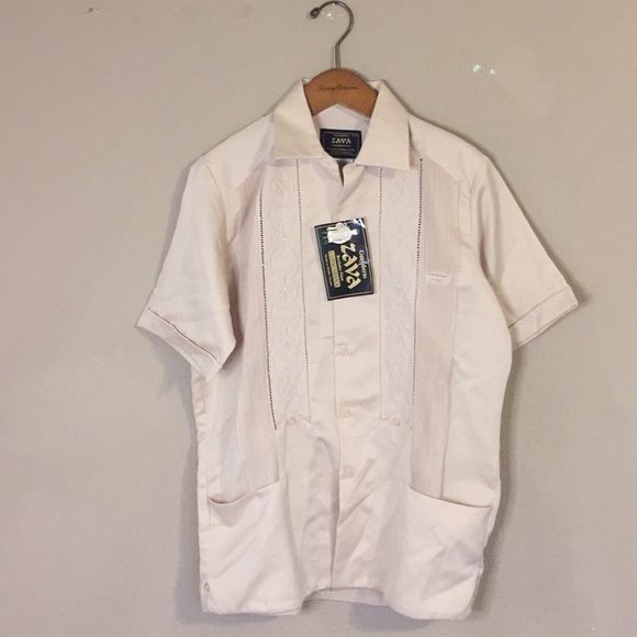 Zava Other - NWT ZAVA Guayaberas Copacabana Cream Shirt Small